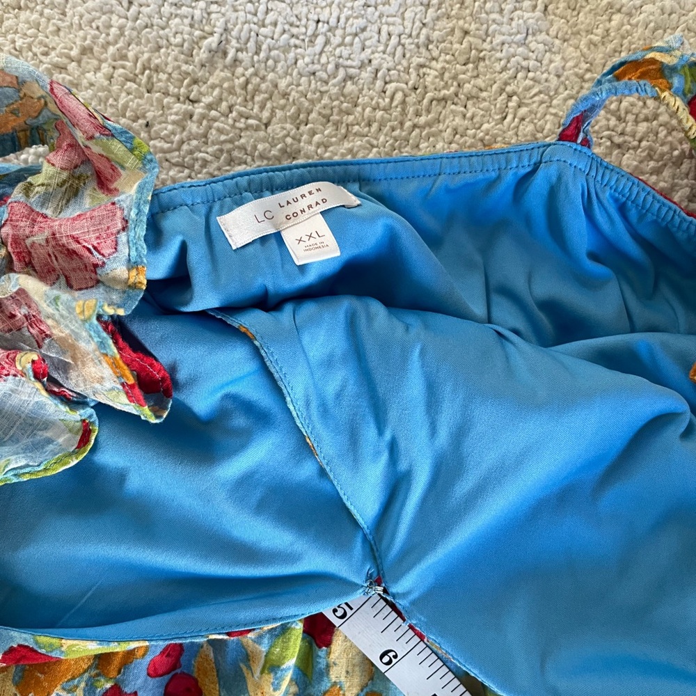 LC Lauren Conrad Blue cottage romantic floral  Dress XXL - Picture 5 of 9
